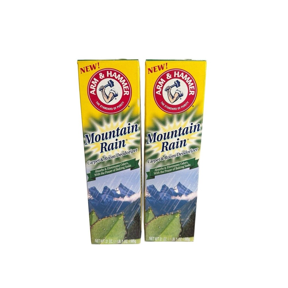 2 NOS Vintage Arm & Hammer Carpet & Room Deodorizer Mountain Fresh Prop Display